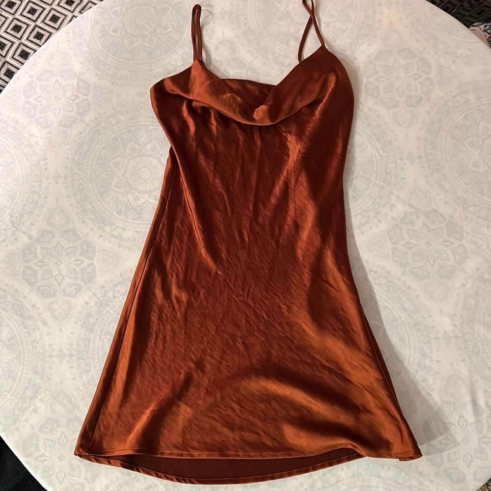 Orange rust mini dress